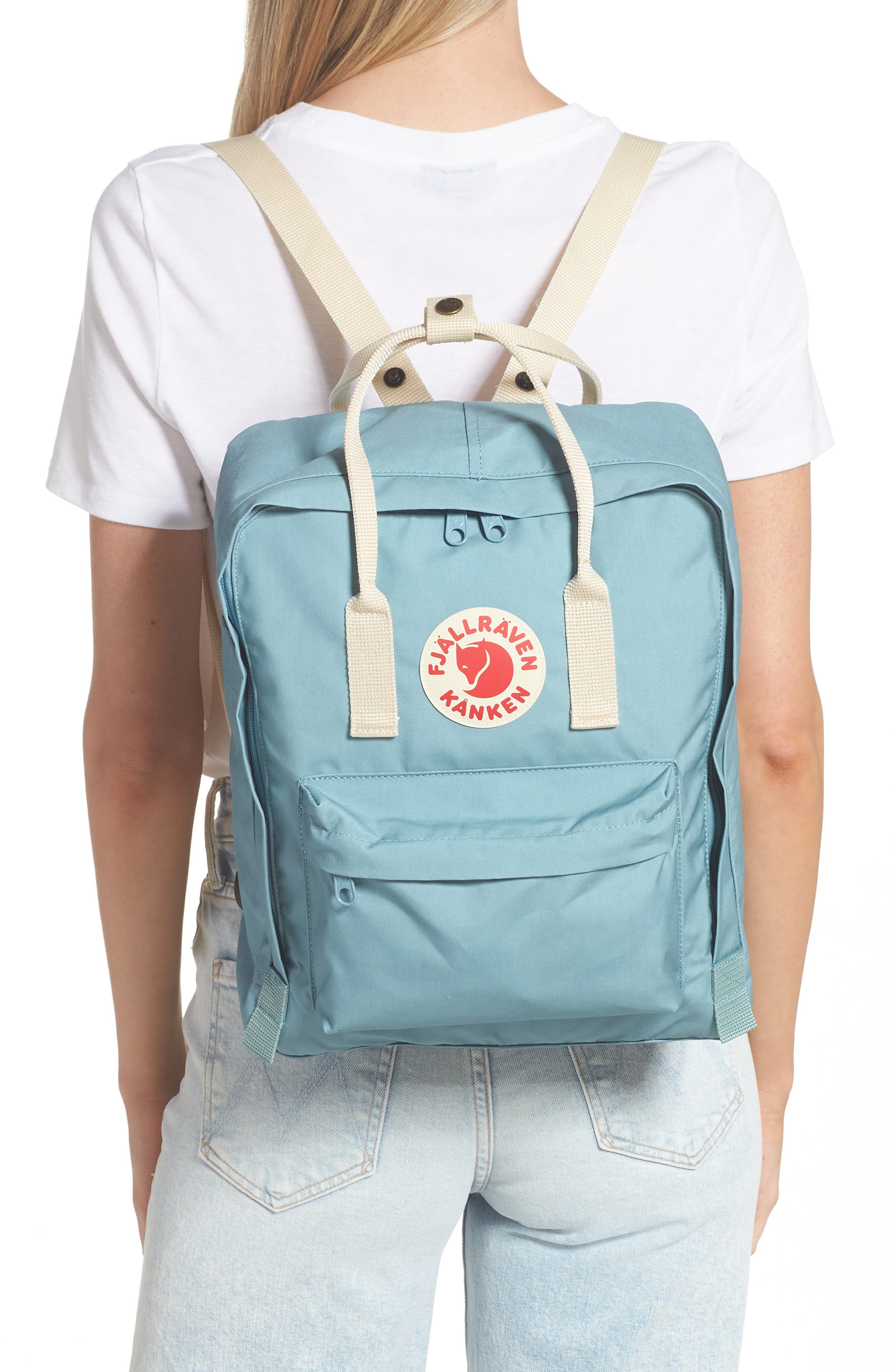 Kånken Water Resistant Backpack, Alternate, color, SKY BLUE-LIGHT OAK