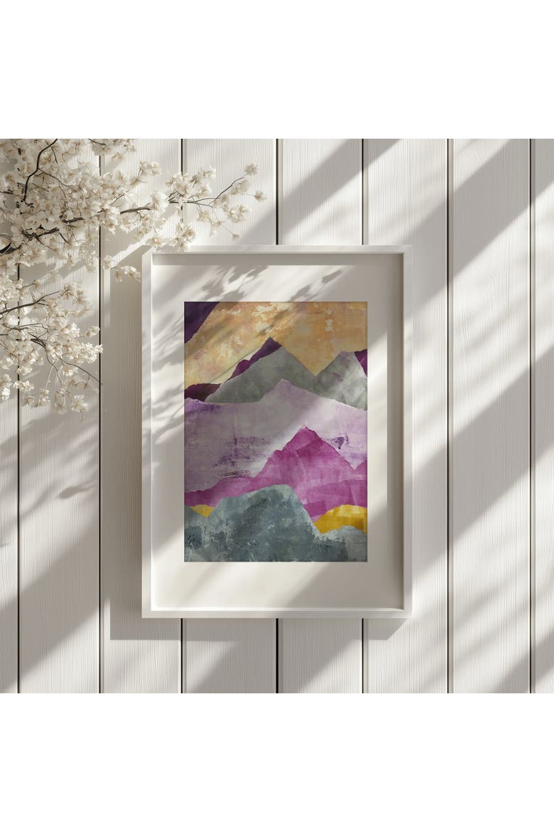 Sunset Mountains Framed Print, Alternate, color, Multi