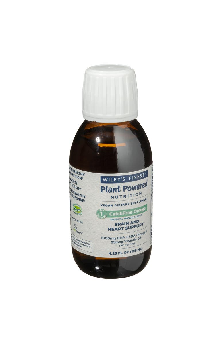 Wiley's Finest Catchfree Omega - Vegan, Non-Gmo Fish Oil Alternative - Full Spectrum Omega-3 Liquid Supplement With Organic Plant-Based Algae Oil - Tropical Mango Flavor - 4.23 Oz, Alternate, color, NO COLOR
