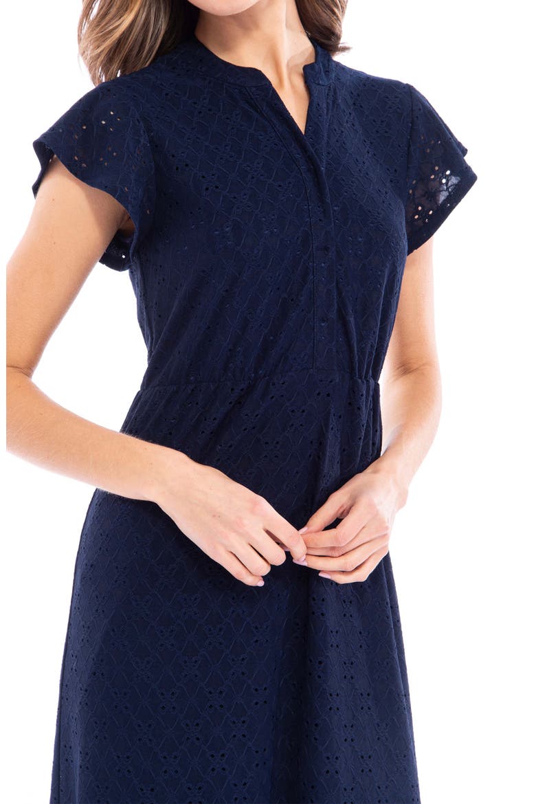Ruffle Sleeve Tiered Maxi Dress, Alternate, color, NAVY