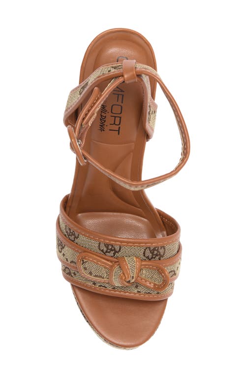Wild Diva Lounge Fay Ankle Strap Platform Sandal In Brown