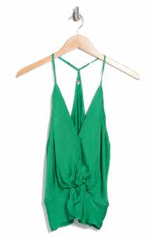 Young, Fabulous & Broke Florence Twist Front Hammered Satin Camisole