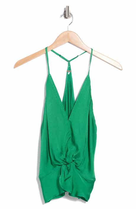 Young, Fabulous & Broke Florence Twist Front Hammered Satin Camisole