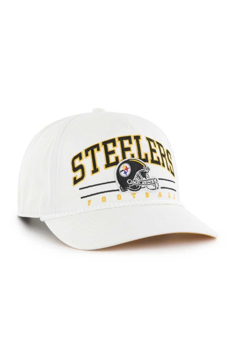 '47 Men's '47 White Pittsburgh Steelers Roscoe Hitch Adjustable Hat, Alternate, color,