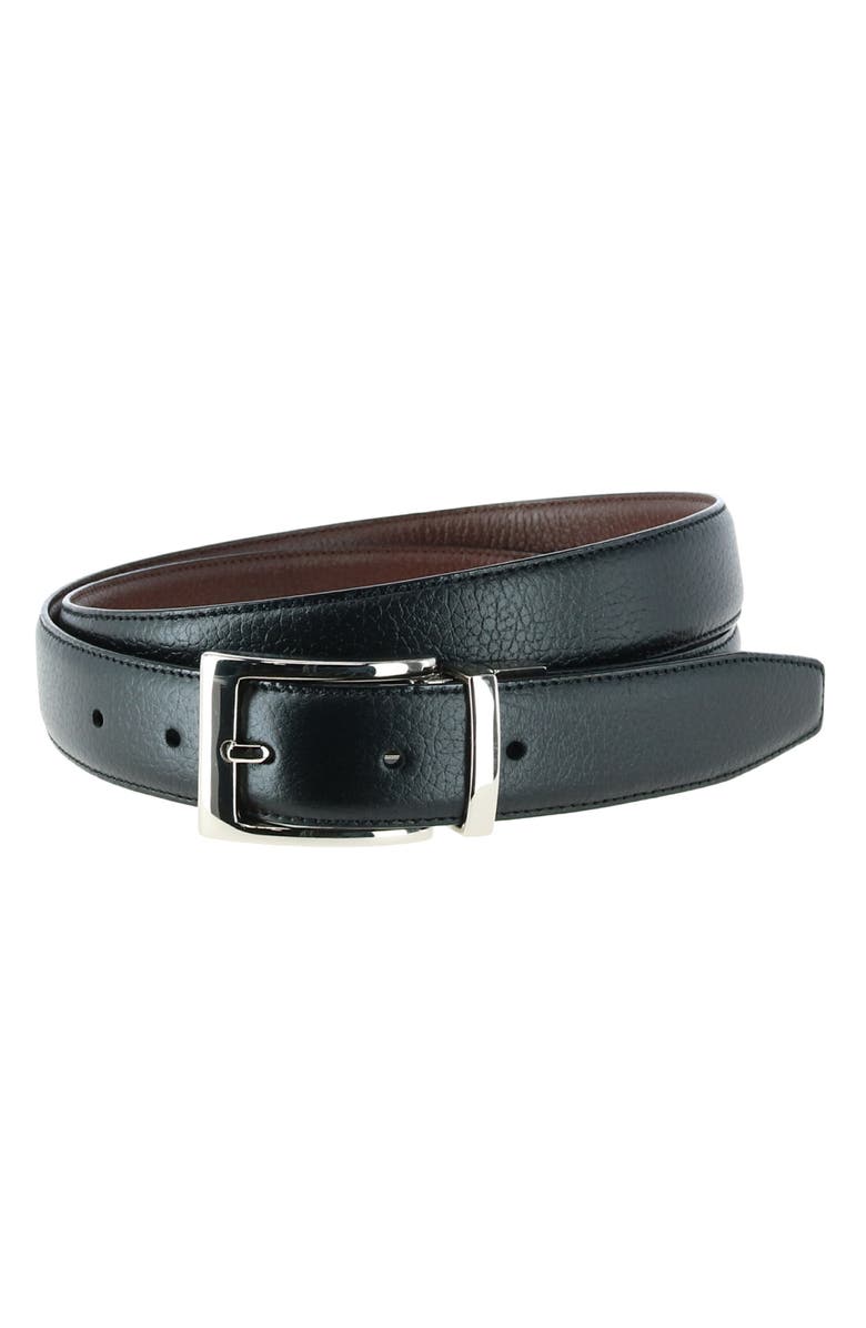 Trafalgar Dorado 30mm Pebble Grain Leather Reversible Belt, Main, color, 
