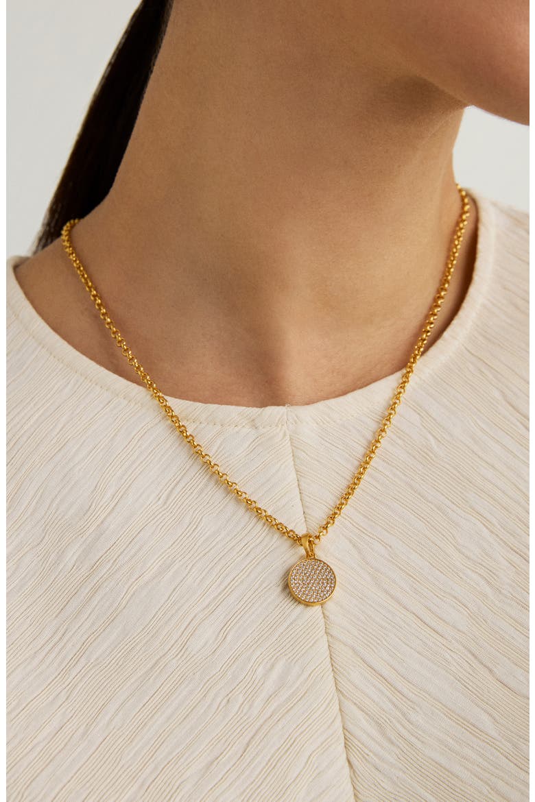 Madeleine Pavé Pendant Necklace, Alternate, color, GOLD