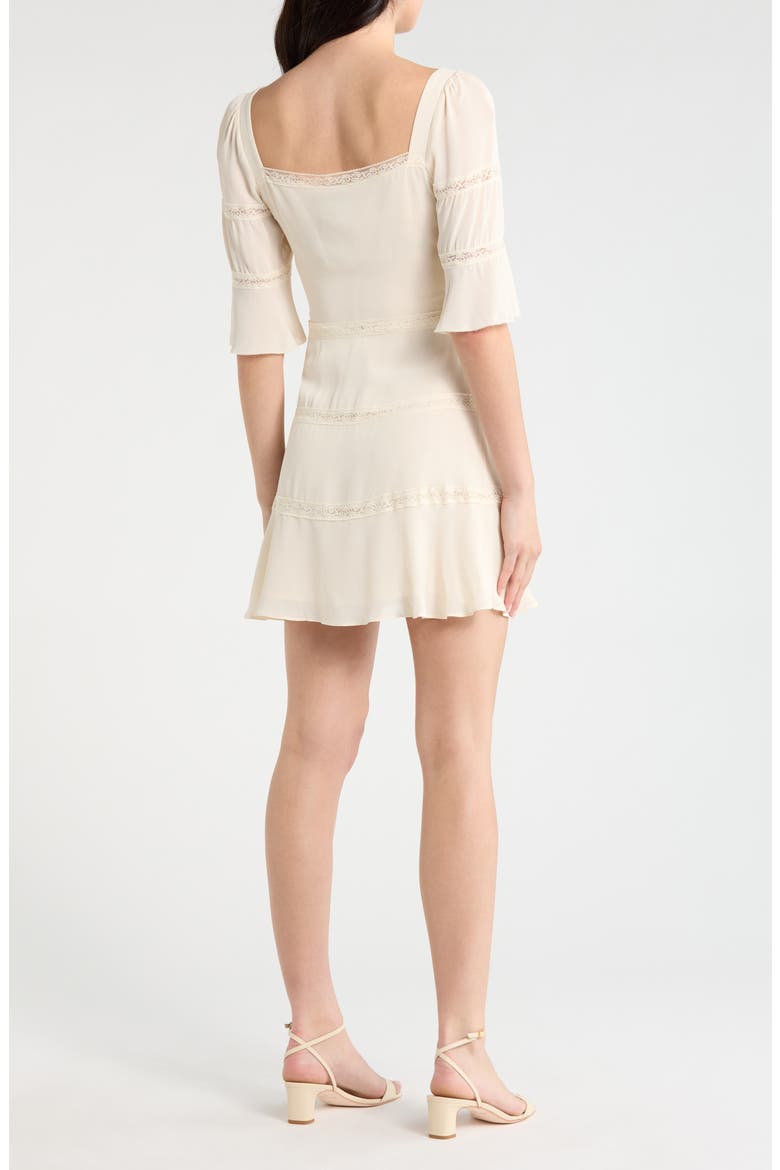 Claribel Lace Inset Bell Sleeve Minidress, Alternate, color, CREAM