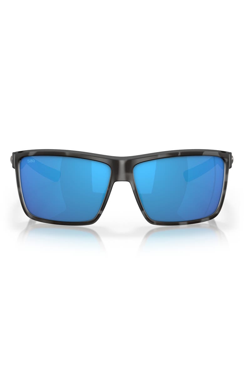 Costa Del Mar Rinconcito 60mm Polarized Mirrored Rectangular Sunglasses, Main, color,
