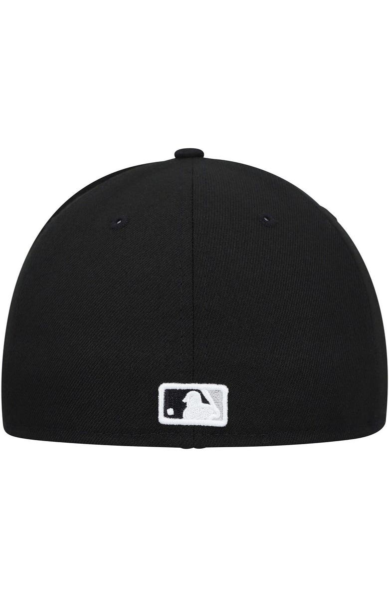 New Era Men's New Era Black Chicago White Sox Throwback Authentic Collection 59FIFTY Fitted Hat, Alternate, color,
