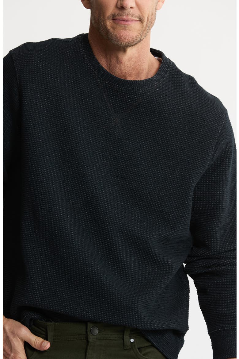 Textured Knit Crewneck Sweatshirt, Alternate, color, BLACK