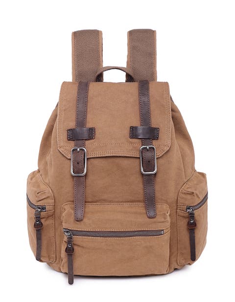 Silent Trail Canvas Drawstring Laptop Backpack
