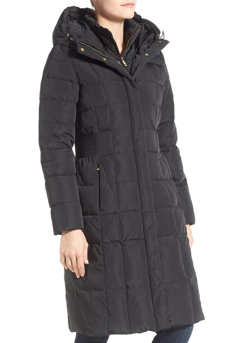 Cole Haan Bib Insert Down & Feather Fill Coat, Alternate, color, BLACK