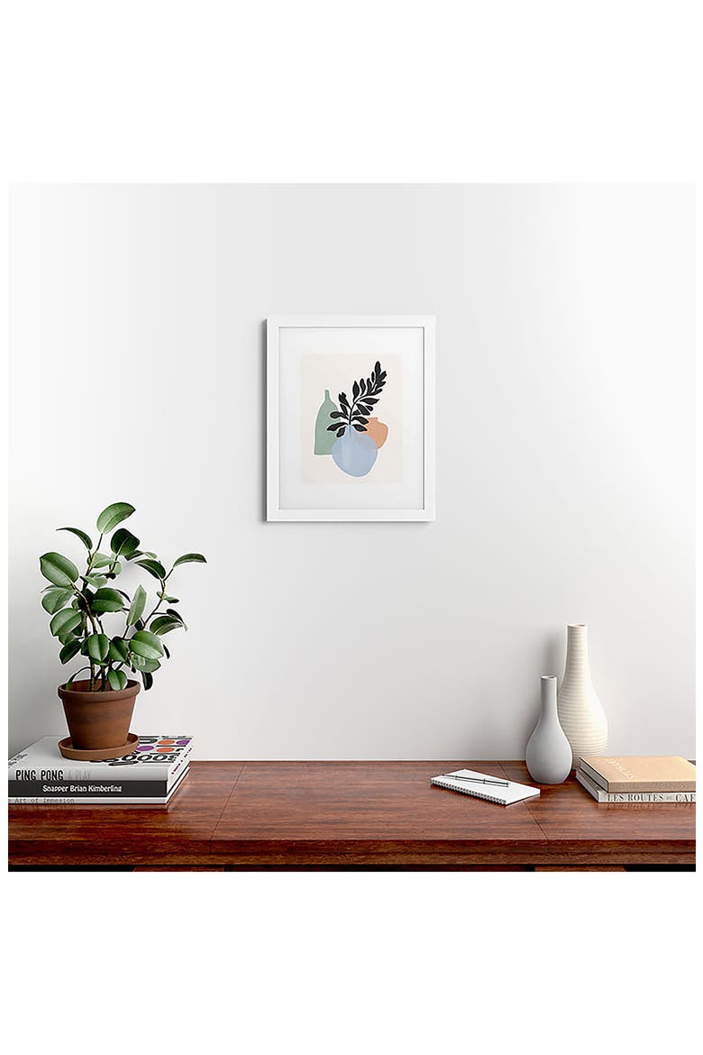 Sea Glass Vases Framed Wall Art, Alternate, color, WHITE FRAME 16X20