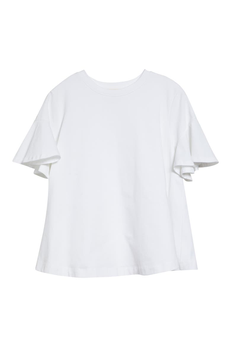Jane Ruffle Sleeve T-Shirt, Alternate, color, WHITE