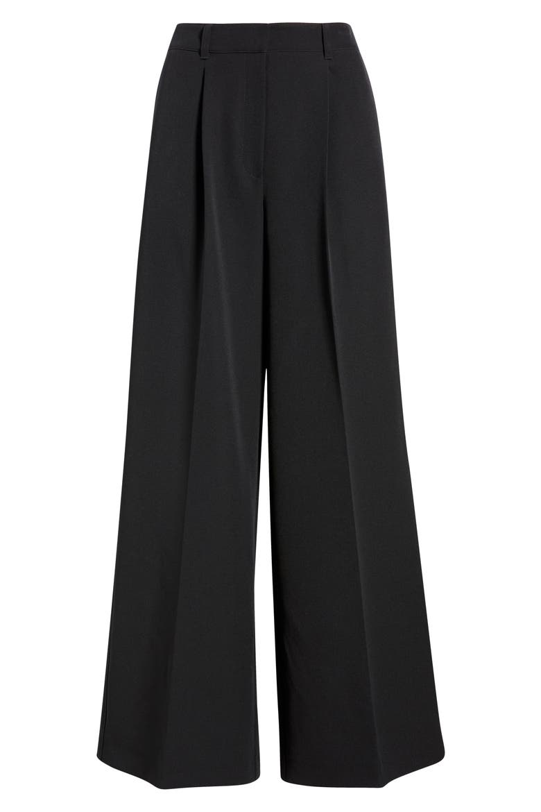 Tiwi Pleated Wide Leg Pants, Alternate, color, BLACK