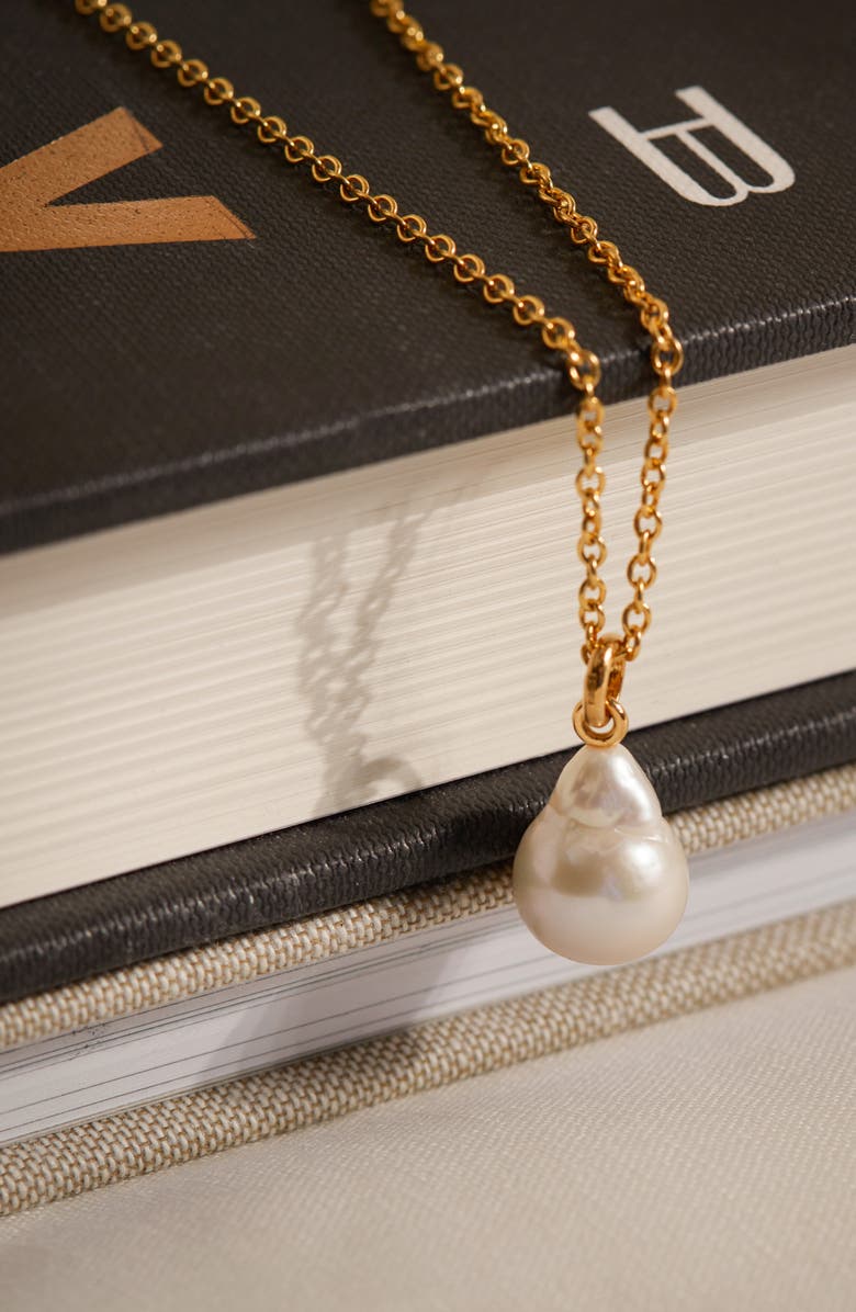 Monica Vinader Nura Baroque Pearl Necklace Enhancer, Alternate, color, Yellow Gold