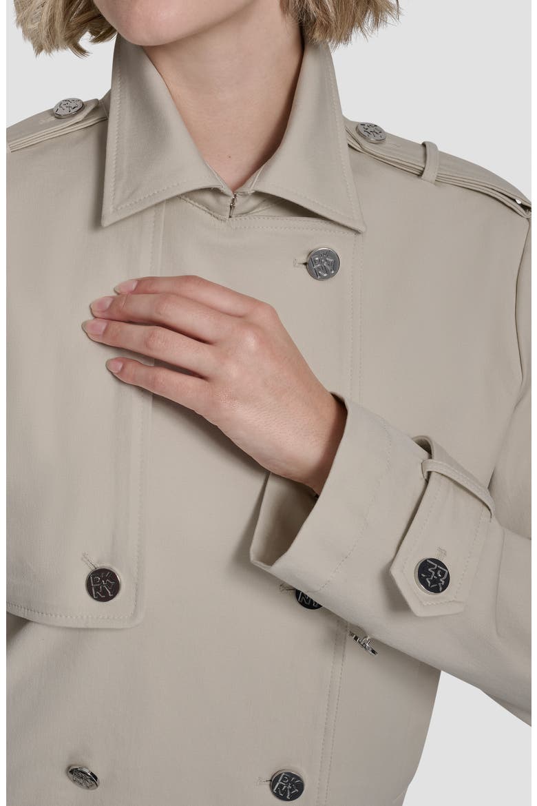 Crop Trench Coat, Alternate, color, ECRU