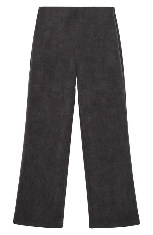Mango Corduroy Wide Leg Pants In Dark Heather Grey
