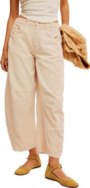 Free People Good Luck Barrel Leg Corduroy Pants