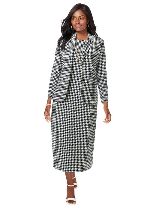 2-Piece Stretch Crepe Single-Breasted Maxi Jacket Dress (Plus)