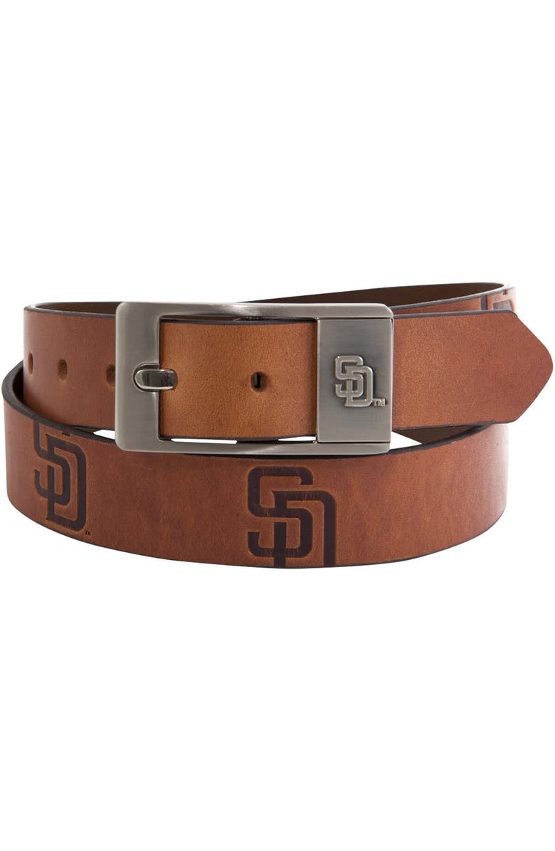 EAGLES WINGS San Diego Padres Brandish Leather Belt, Main, color, Brown