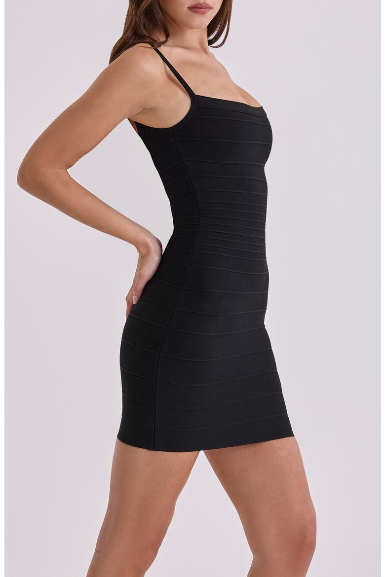 The Body Bandage Minidress, Alternate, color, BLACK