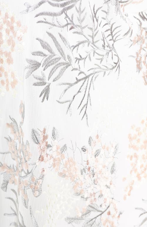 Ming Wang Floral Embroidered Jacket In White/multi