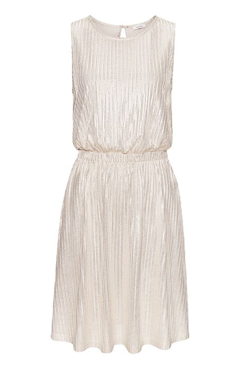 LASCANA Women's Metallic Sleeveless Dress, Alternate, color, Beige Gold