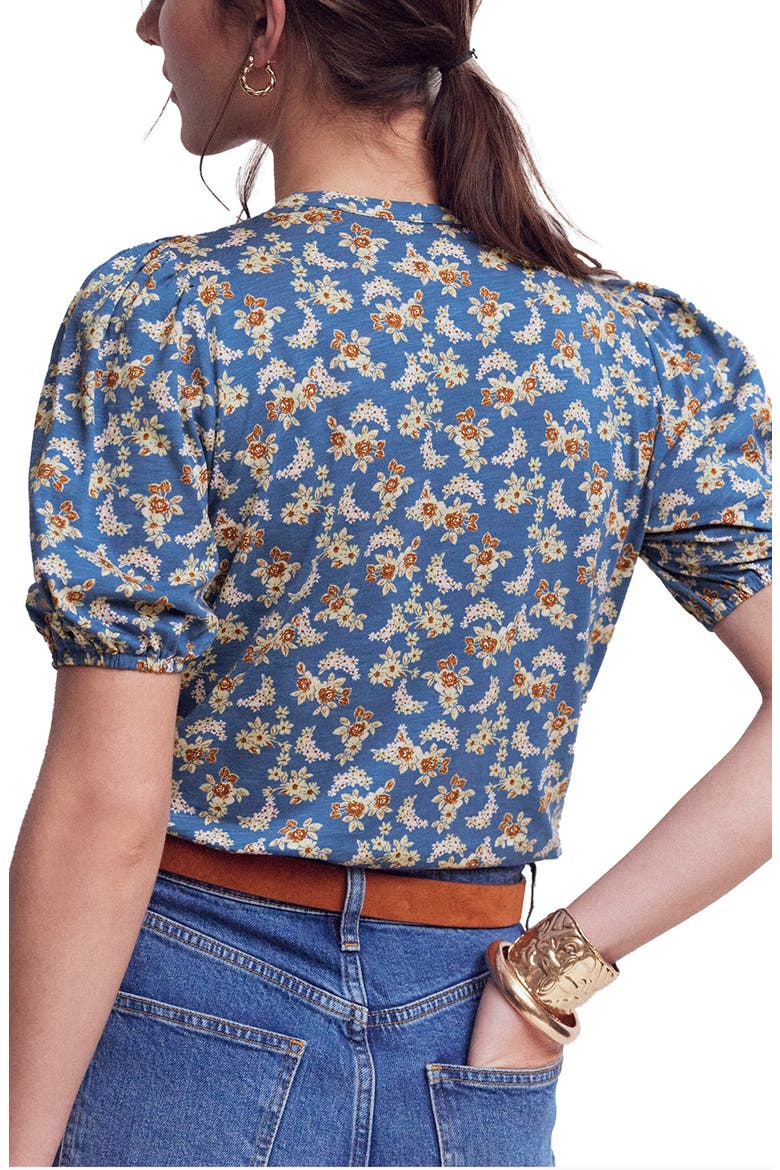 Mya Floral Smock Button-Up Shirt, Alternate, color, TRUE NAVY DAINTY BLOOMS