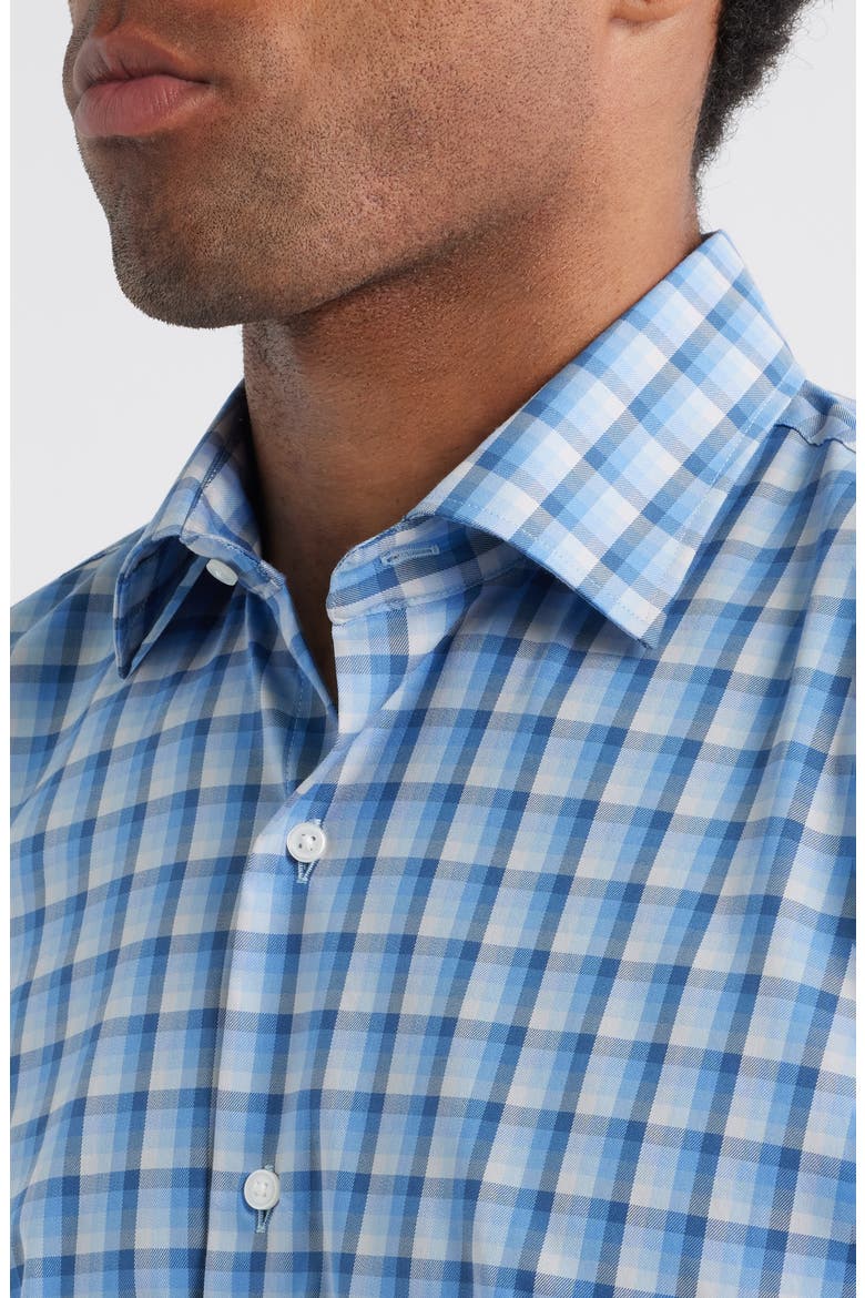 Crown Light Plaid Button-Up Shirt, Alternate, color, EVENING TIDE