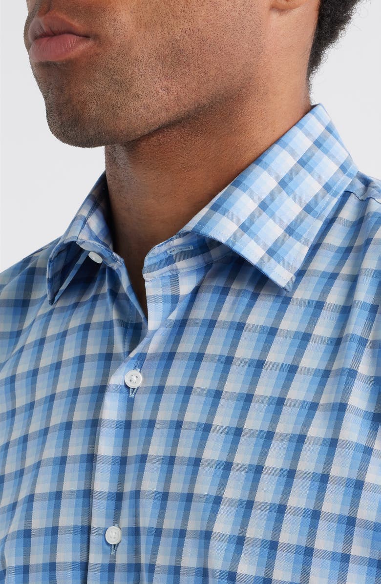 Peter Millar Crown Light Plaid Button-Up Shirt, Alternate, color, Evening Tide