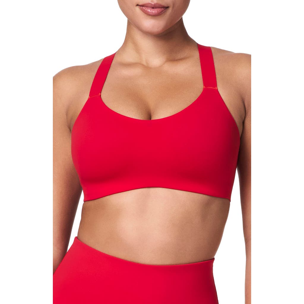 Spanx Mid Impact Sports Bra In Red