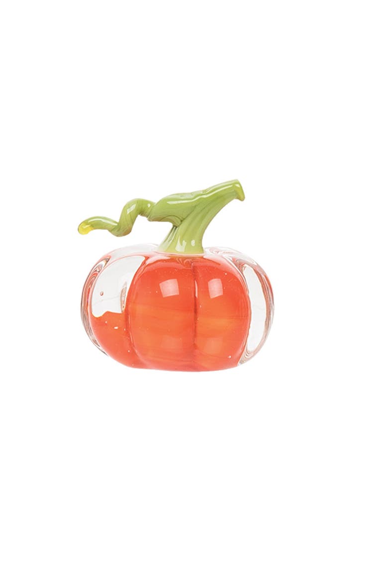 Mini Pumpkin Patch Set of 4 Blown Glass Figurines 3", Alternate, color, Orange