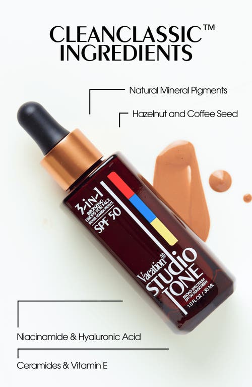 Vacation Studio Tone Spf 50 Bronzing Drops For Face 1 Oz. In No Color