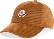 Moncler Logo Patch Corduroy Baseball Cap