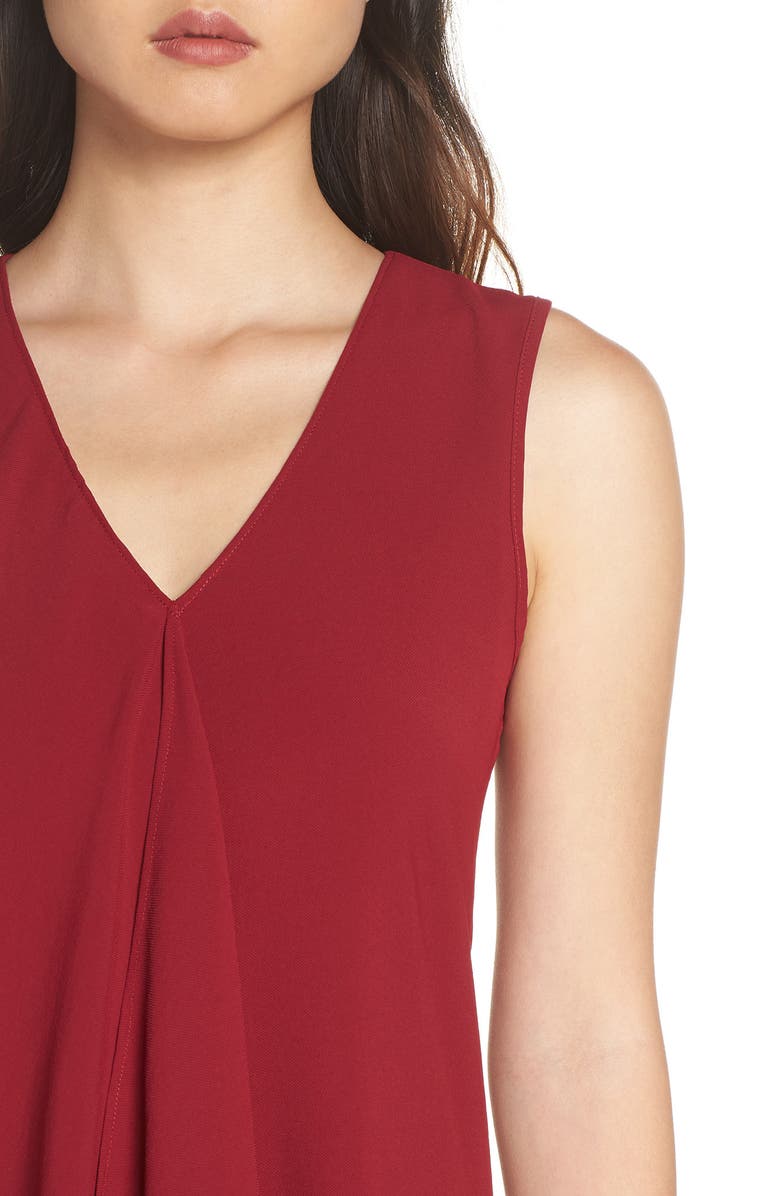 Adrianna Papell Ruffle Front Crepe High/Low Dress, Alternate, color, 