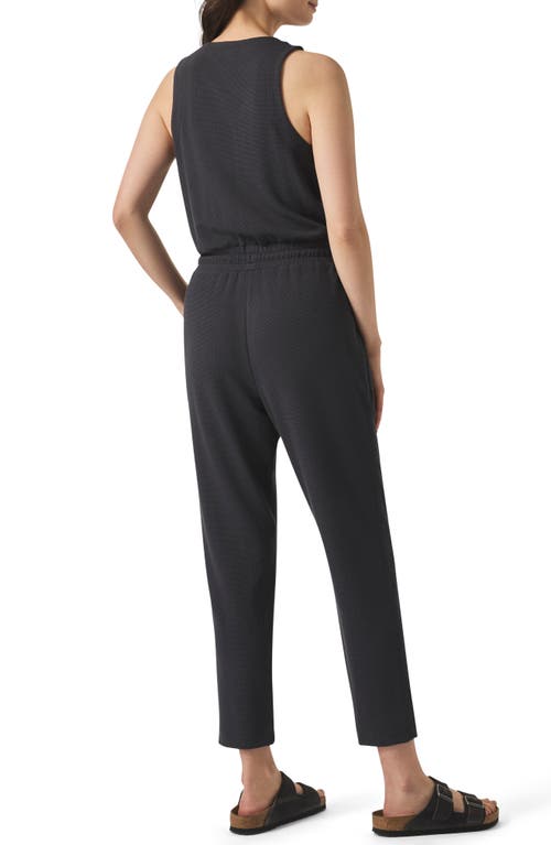 Splendid Waffle Scuba Tank Jumpsuit In Lead In Lead