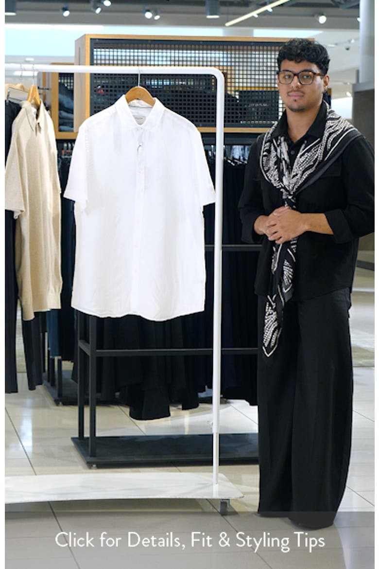 Orson Shaped Fit Short Sleeve Linen Button-Up Shirt video