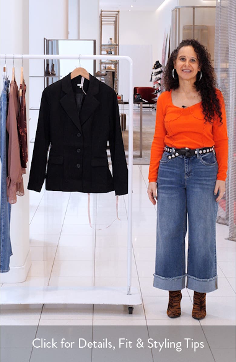 Aviva Three-Button Twill Blazer, sales video thumbnail