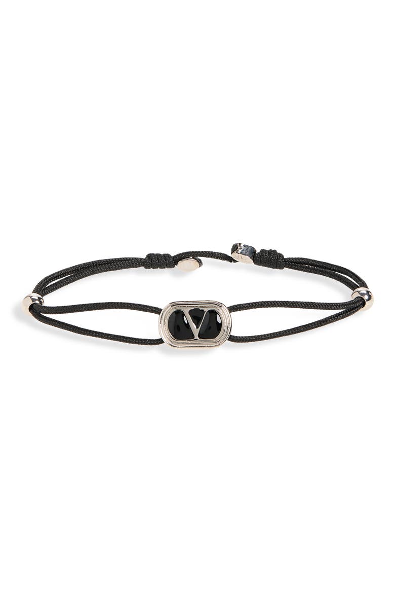 Men's Oval Cord Bracelet, Main, color, BLACK