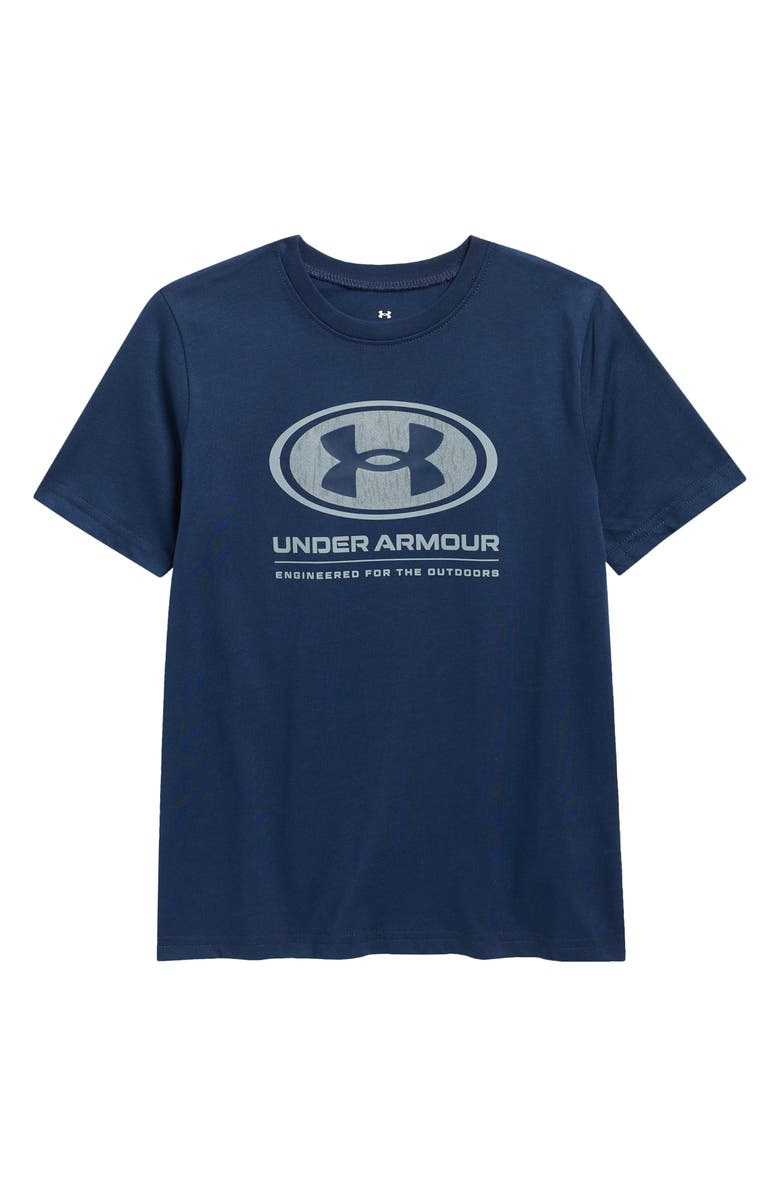 Under Armour Kids' Bark Text Logo T-Shirt, Main, color, Academy