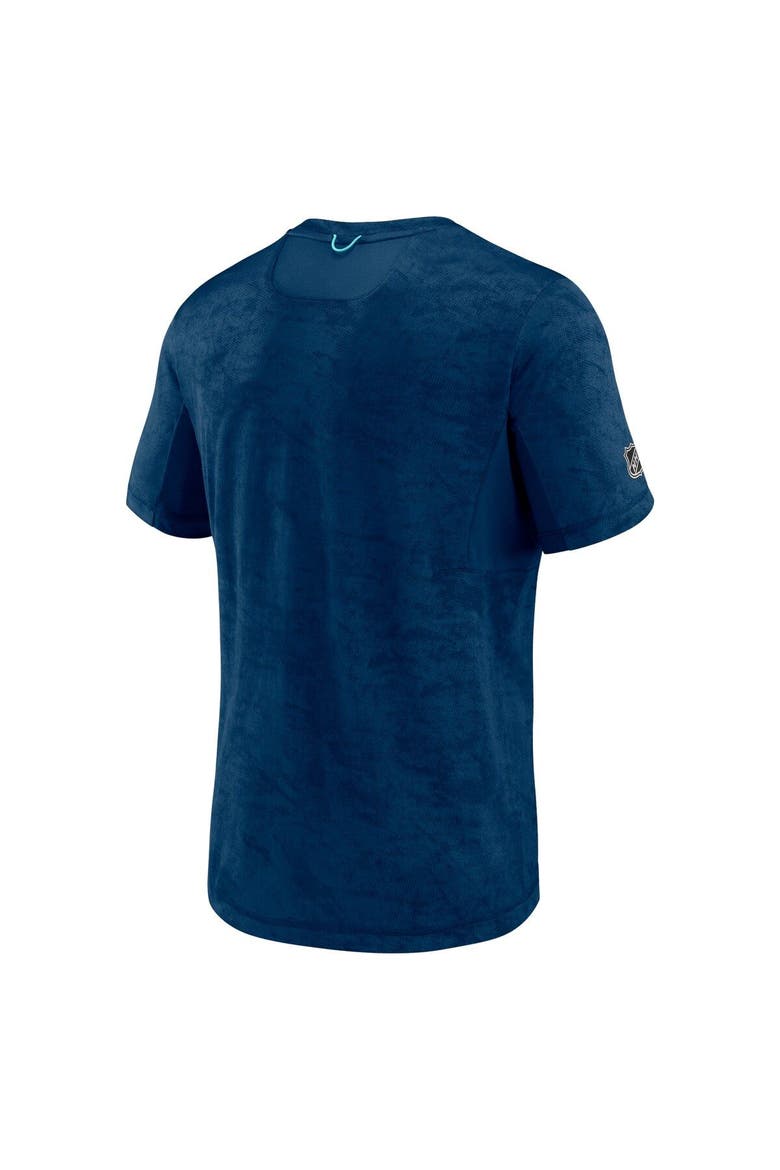 Men's Fanatics Branded Deep Sea Blue Seattle Kraken Authentic Pro Rink Premium Camo T-Shirt, Alternate, color, Navy