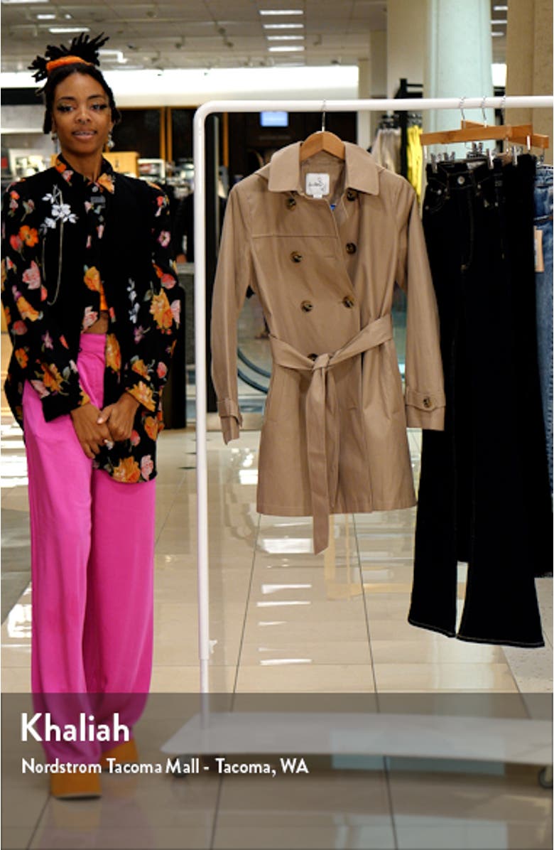 Water Repellent Hooded Cotton Blend Trench Coat, sales video thumbnail