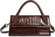 Jacquemus Le Chiquito Long Croc Embossed Leather Top Handle Bag