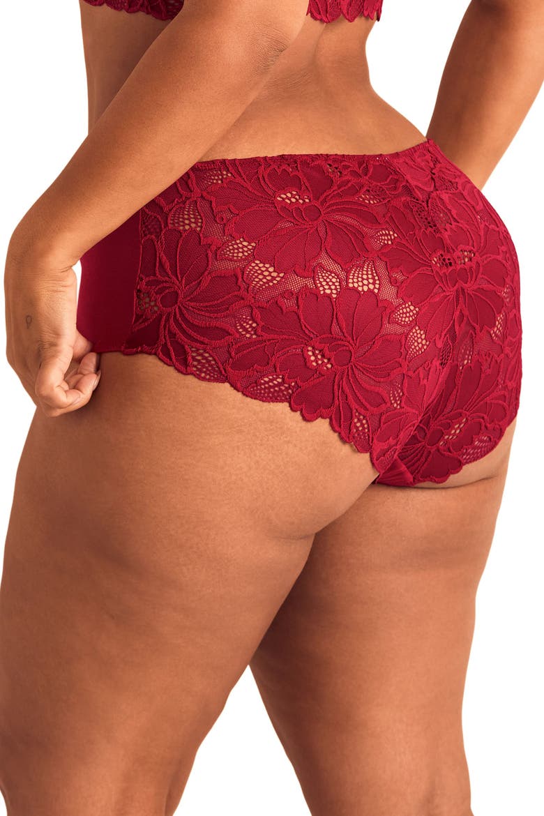 Teagan Shortie Panties, Alternate, color, Dark red