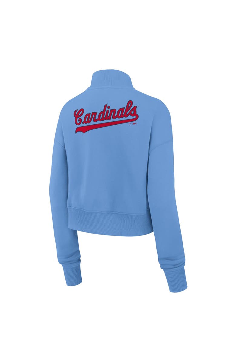 Nike Women's Nike Light Blue St. Louis Cardinals Cooperstown Collection Phoenix Fleece Half-Zip Sweatshirt, Alternate, color, Light Blue