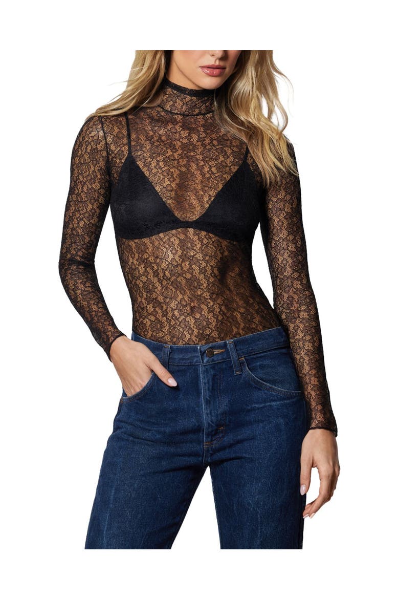 Petite Fleur LS Turtleneck Top, Main, color, Black