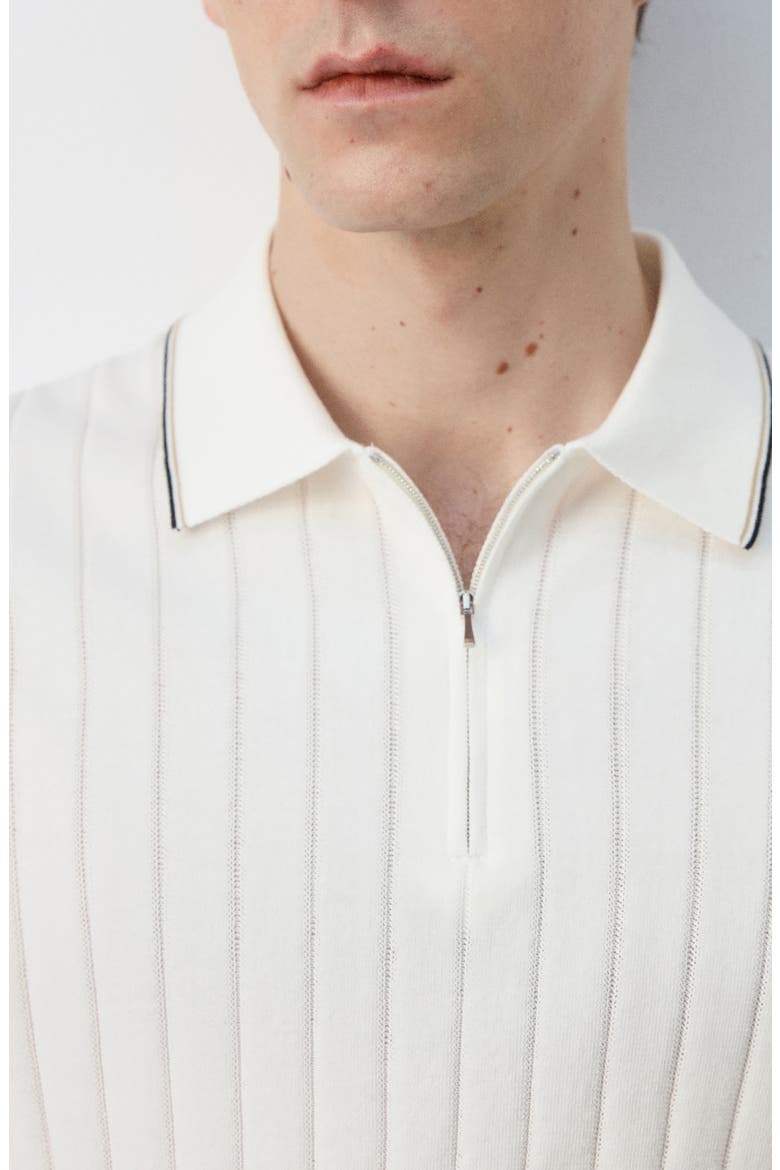 Zip Placket Polo, Alternate, color, OFF WHITE