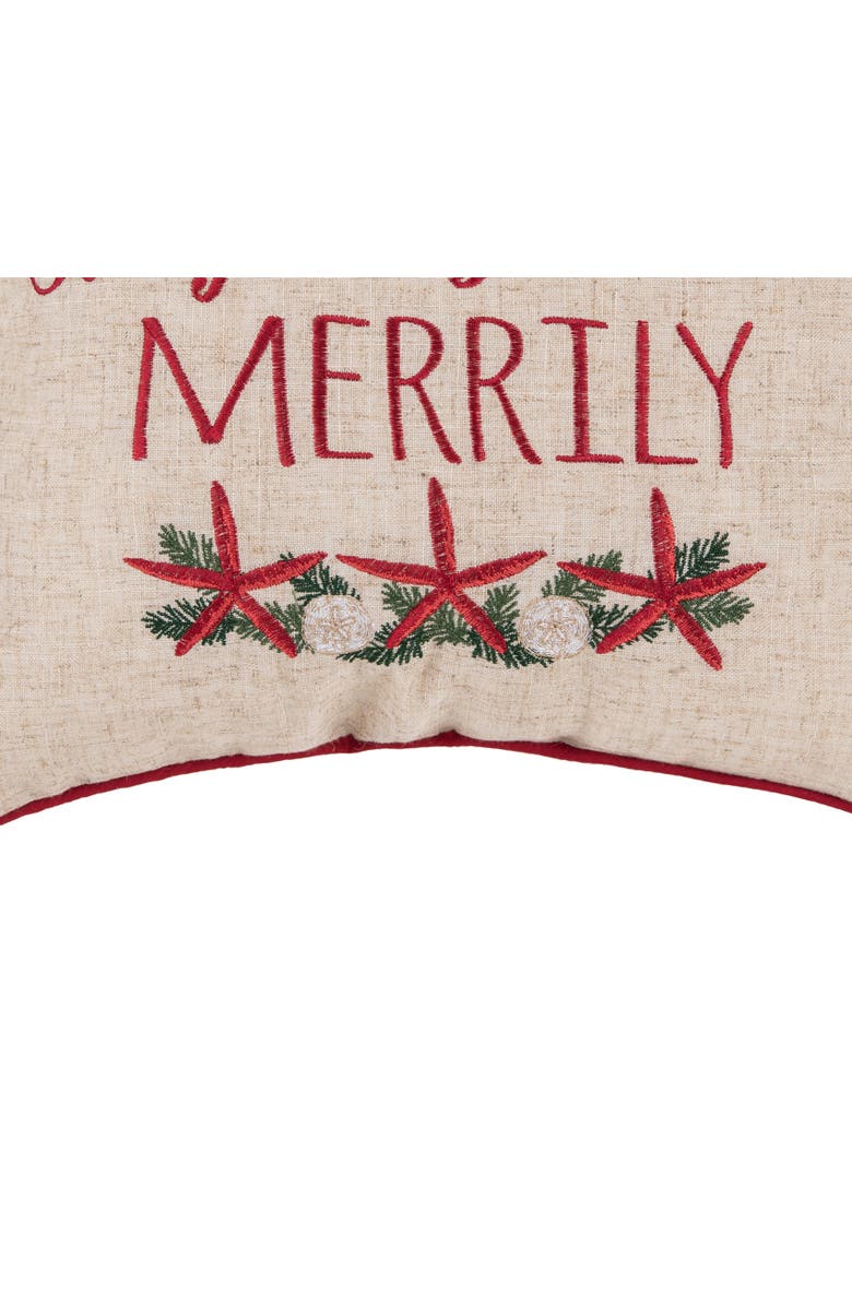 C&F Home Starfish Twinkle Christmas Throw Pillow, 16" x 16", Alternate, color, Beige
