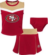 Outerstuff Girls Toddler Scarlet San Francisco 49ers Spirit Cheer Two-Piece Cheerleader Set with Bloomers